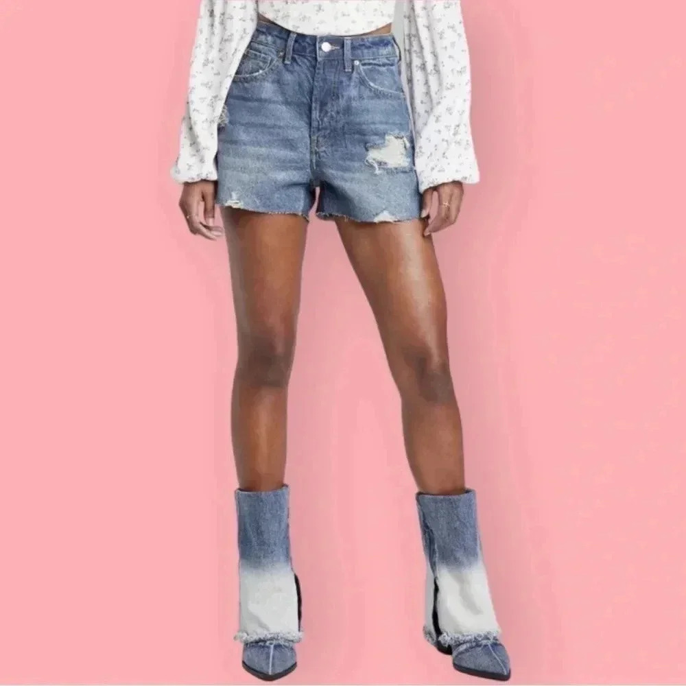 Women’s Wild Fable Size 14 Denim High-Rise Curvy Shorts New NWT